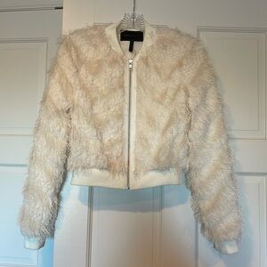 BCBG MaxAzria Fringe Bomber Jacket, XXS